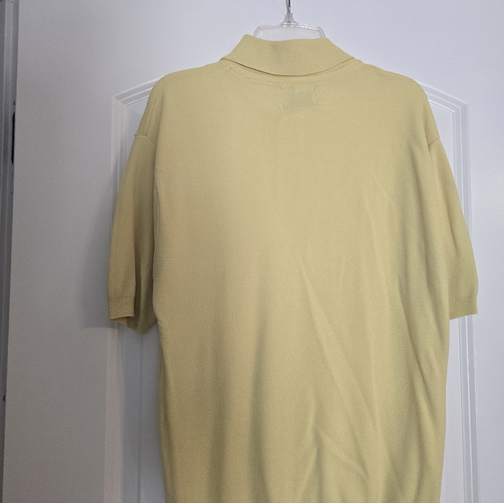 Vintage Montgomery Ward Ban Lon Polo Shirt Yellow Mens Medium Nylon Retro. GUC. - Picture 16 of 16